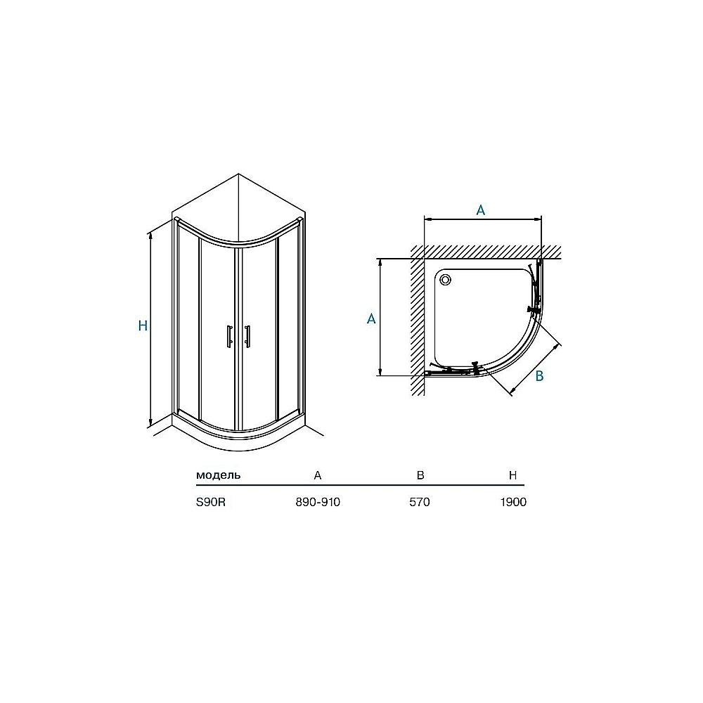 Душевой уголок Koller Pool STYLE S90RG 90x90 матовый купить в интернет-магазине Sanbest