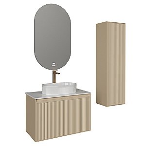 Пенал подвесной Grossman Кристалл 40 303544 бежевый матовый для ванной в интернет-магазине сантехники Sanbest