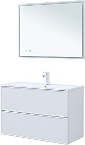 Тумба с раковиной Aquanet Арт 313257 100 белый матовый для ванной в интернет-магазине Sanbest