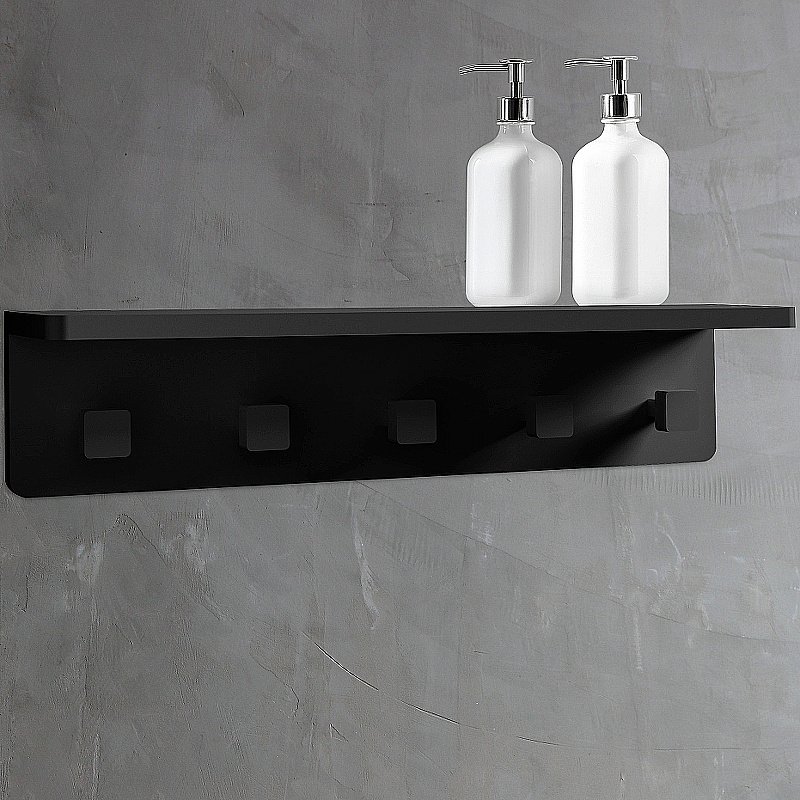 Вешалка с полкой Abber Stein AS1651MB черная матовая купить в интернет-магазине сантехники Sanbest