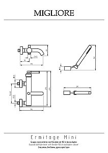 Смеситель для ванны Migliore Ermitage Mini золото ручка белая купить в интернет-магазине сантехники Sanbest