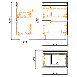 Тумба с раковиной Azario KANTRI 60/2 Н CS00097250 белая для ванной в интернет-магазине Sanbest