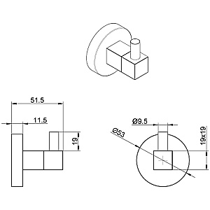 Крючок Azario NESSY AZ-73105A хром купить в интернет-магазине сантехники Sanbest