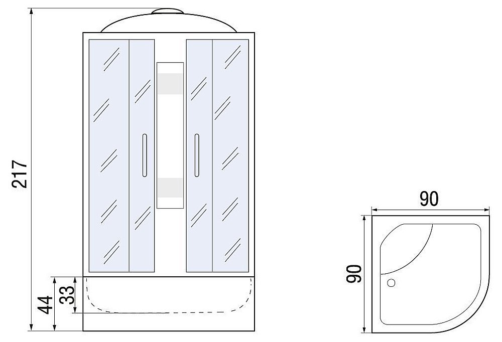 Душевая кабина River Lena 44 90x90 МТ купить в интернет-магазине Sanbest