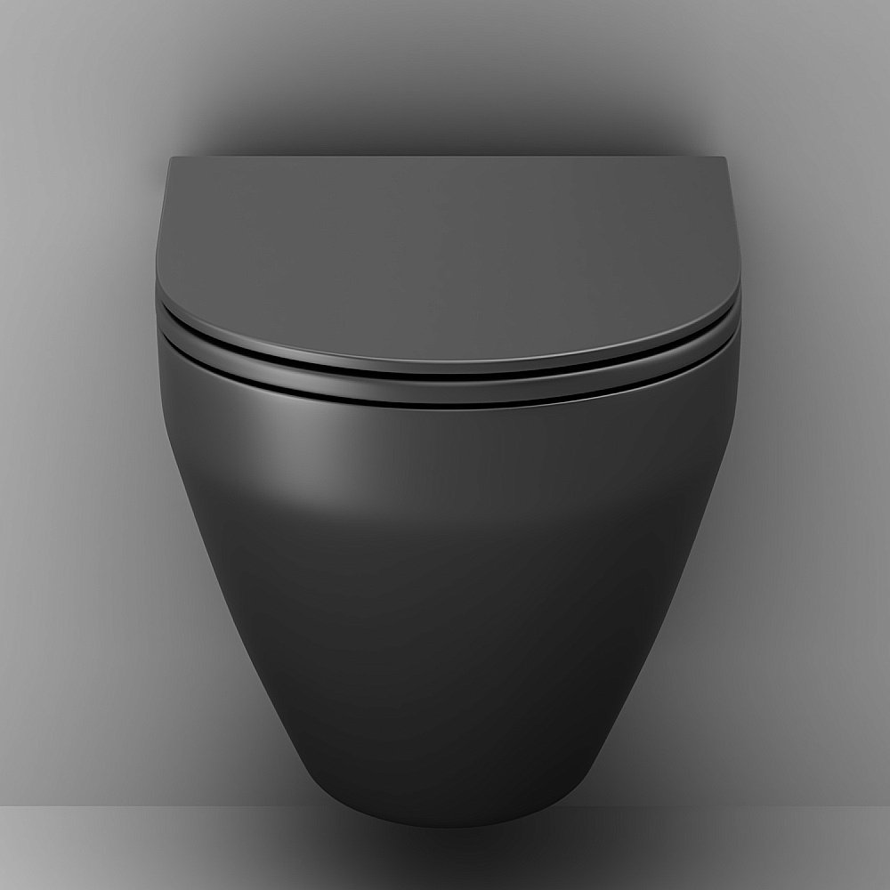 Унитаз подвесной AM.PM Spirit V2.0 C701700MBSC черный матовый, безободковый купить в интернет-магазине Sanbest