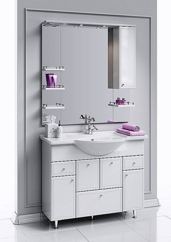 Зеркало со шкафом AQWELLA Барселона 100 в ванную от интернет-магазине сантехники Sanbest