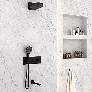 Душевая система Vincea Inspire VSFW-432TI1MB черная матовая купить в интернет-магазине сантехники Sanbest