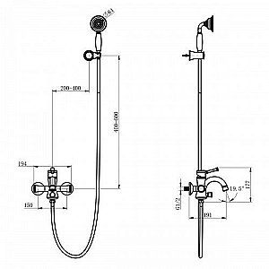 Смеситель для ванны Lemark Peretto LM6302RB Черный кофе купить в интернет-магазине сантехники Sanbest