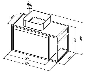 Тумба с раковиной Aquanet Nova Lite Loft 90 L/R дуб рустикальный для ванной в интернет-магазине Sanbest