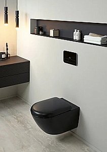 Унитаз подвесной Villeroy&Boch Antao 4674T0R7 черный, безободковый, слив торнадо купить в интернет-магазине Sanbest