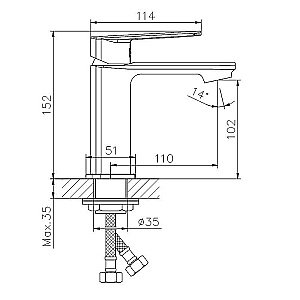 Смеситель для раковины Koller Pool Style SL0200 купить в интернет-магазине сантехники Sanbest