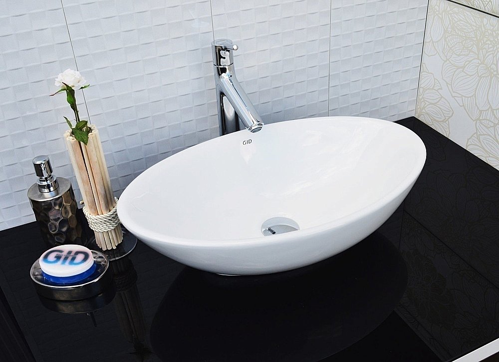 Раковина накладная Gid Lago 52 N9021 51109 белая купить в интернет-магазине Sanbest