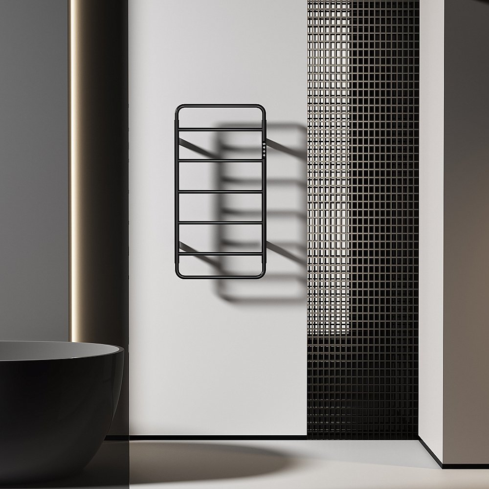 Полотенцесушитель электрический WONZON & WOGHAND WISMAR, Черный (WW-AL202-MB) купить в интернет-магазине сантехники Sanbest