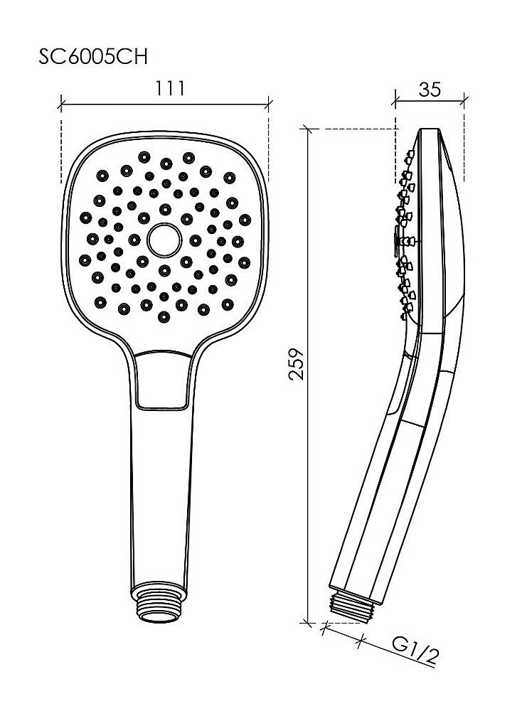 Душевая лейка Sancos Magic SC6005CH хром купить в интернет-магазине сантехники Sanbest