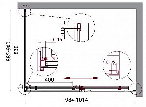 Душевой уголок Belbagno ACQUA-AH-1 100х90 купить в интернет-магазине Sanbest