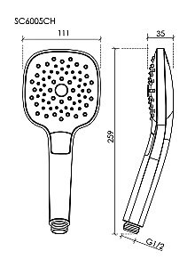 Душевая лейка Sancos Magic SC6005CH хром купить в интернет-магазине сантехники Sanbest