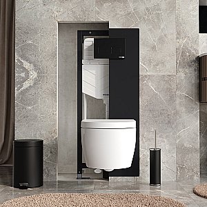 Инсталляция для унитаза WasserKraft Abens 20TLT.010.ME.BL.MB03 черная панель/кнопка черная матовая купить в интернет-магазине сантехники Sanbest