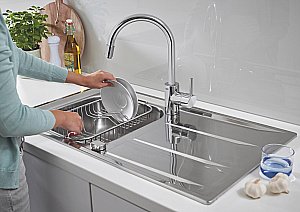 Кухонная мойка Grohe K400 31570SD0 нержавеющая сталь купить в интернет-магазине сантехники Sanbest