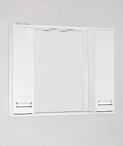 Зеркало со шкафом с подсветкой Style Line ИРИС ЛС-00000175 100 белый в ванную от интернет-магазине сантехники Sanbest