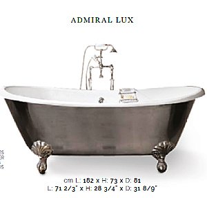 Ванна чугунная Devon&Devon Admiral Lux 2MRADMILUXVECRDD 182x81 белая купить в интернет-магазине Sanbest