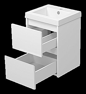 Тумба с раковиной Misty Алиса - 40 Э-Али01040-011П2Я белая для ванной в интернет-магазине Sanbest