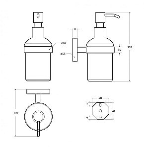 Диспенсер для жидкого мыла Cezares RELAX-SOIS-V-IN сатин купить в интернет-магазине сантехники Sanbest