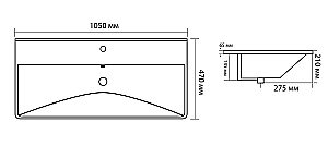 Тумба с раковиной Aquanet Вега 100 344125+329251 белая глянцевая для ванной в интернет-магазине Sanbest