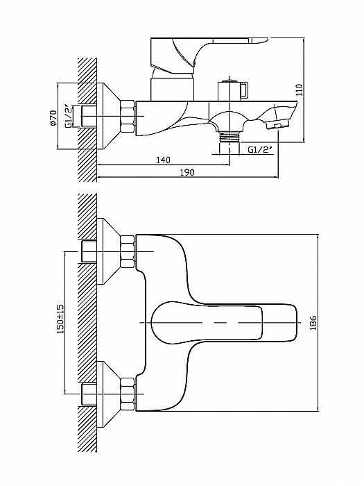 Смеситель для ванны Orange Aristo M19-100w купить в интернет-магазине сантехники Sanbest