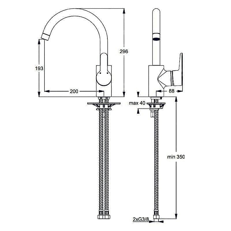 Смеситель для кухни Ideal Standard Connect B9932AA купить в интернет-магазине сантехники Sanbest