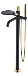 Смеситель для ванны Boheme STICK BLACK DIAMOND GOLD 129-BG черный/золото купить в интернет-магазине сантехники Sanbest