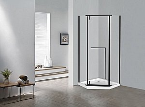 Душевой уголок Esbano SURF ESOGS90PRB 90х90 стекло прозрачное/профиль черный матовый купить в интернет-магазине Sanbest