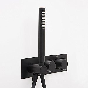 Смеситель для душа WasserKRAFT Elbe 7400 7488 Thermo черный Soft-touch купить в интернет-магазине сантехники Sanbest