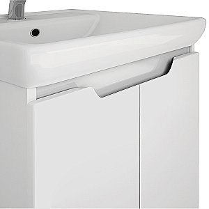 Тумба с  раковиной подвесная/напольная Dreja Q PLUS (D) 55 белый глянец для ванной в интернет-магазине Sanbest