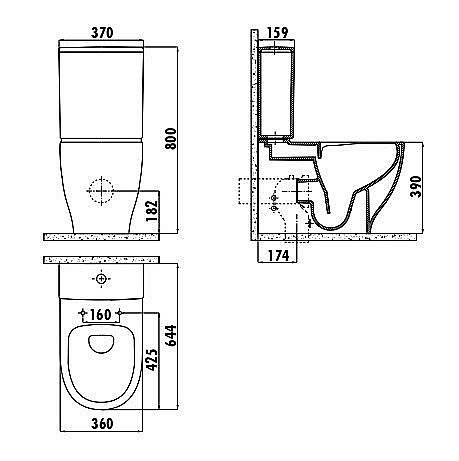 Унитаз напольный CREAVIT MARE MA361-11 белый, безободковый, с бачком купить в интернет-магазине Sanbest