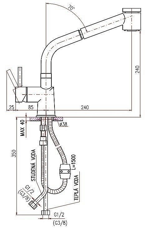 Смеситель кухонный с вынимающимся душем RAV-Slezak SEINA SE911.5 купить в интернет-магазине сантехники Sanbest