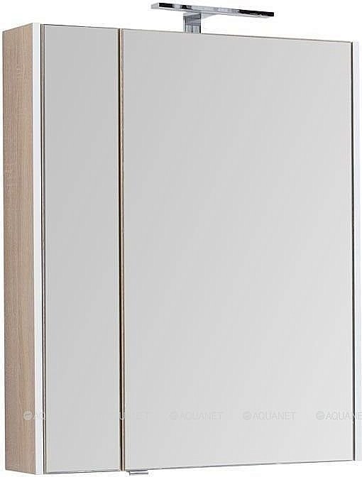 Зеркальный шкаф Aquanet Августа 75 дуб сонома купить в интернет-магазине сантехники Sanbest
