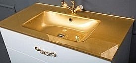 Раковина-моноблок Armadi Art 80 стекло золото купить в интернет-магазине сантехники Sanbest
