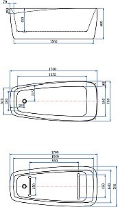Акриловая ванна Aquanet Family Trend 293087 170x78 Matt Finish купить в интернет-магазине Sanbest