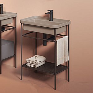 Консоль с раковиной Artceram FUORI SCALA ACA056/TFL034/TFA 60.5 коричневая для ванной в интернет-магазине сантехники Sanbest