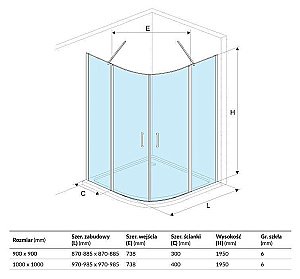 Душевой уголок полукруг Excellent Mazo 100х100 стекло прозрачное/профиль хром купить в интернет-магазине Sanbest