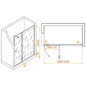 Душевая дверь RGW Stilvoll SV-004Gr 160 353200416-210 стекло матовое-сатинат/профиль серый купить в интернет-магазине Sanbest