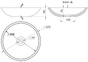 Раковина накладная Salini Callista 05 1101105G 37 из искусственного камня S-Sense, белая глянцевая купить в интернет-магазине Sanbest