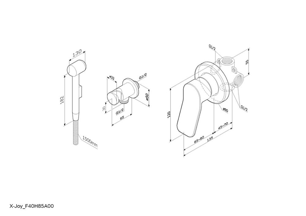 Гигиенический душ AM.PM X-Joy F40H85A00 купить в интернет-магазине сантехники Sanbest