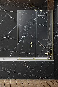 Шторка для ванны Radaway Furo Brushed Gold PND II 160 стекло прозрачное/профиль брашированное золото купить в интернет-магазине Sanbest