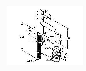Смеситель для раковины Kludi Bozz 382910576 купить в интернет-магазине сантехники Sanbest