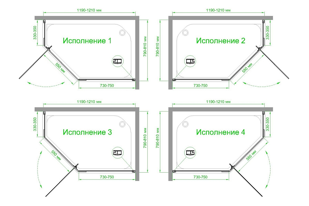 Душевой уголок Royal Bath TR RB1280TR-T-BL 80х120 прозрачное стекло/профиль черный купить в интернет-магазине Sanbest