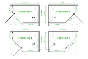 Душевой уголок Royal Bath TR RB1280TR-T-BL 80х120 прозрачное стекло/профиль черный купить в интернет-магазине Sanbest