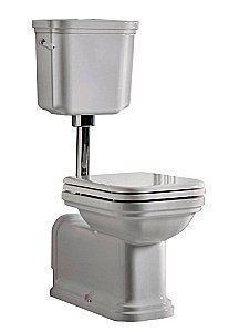 Унитаз напольный Kerasan Waldorf 4116 c низким бачком 4183 Белый/ручка хром купить в интернет-магазине Sanbest