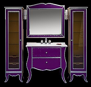 Зеркало Misty Анжелика 100x90 сиреневое сусальное серебро в ванную от интернет-магазине сантехники Sanbest