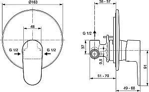 Смеситель для душа Ideal Standard CERAFINE O A7192XG купить в интернет-магазине сантехники Sanbest